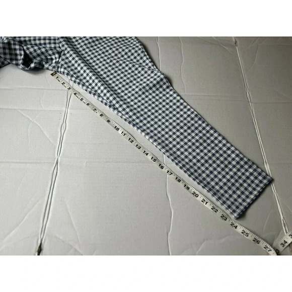 Nordstrom Women’s Leggings Gingham Check Pull On Pants size M Blue Vintage NWT - Picture 7 of 7